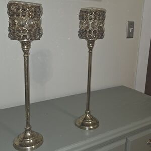 Luxurious Gold Crystal Candle Holders